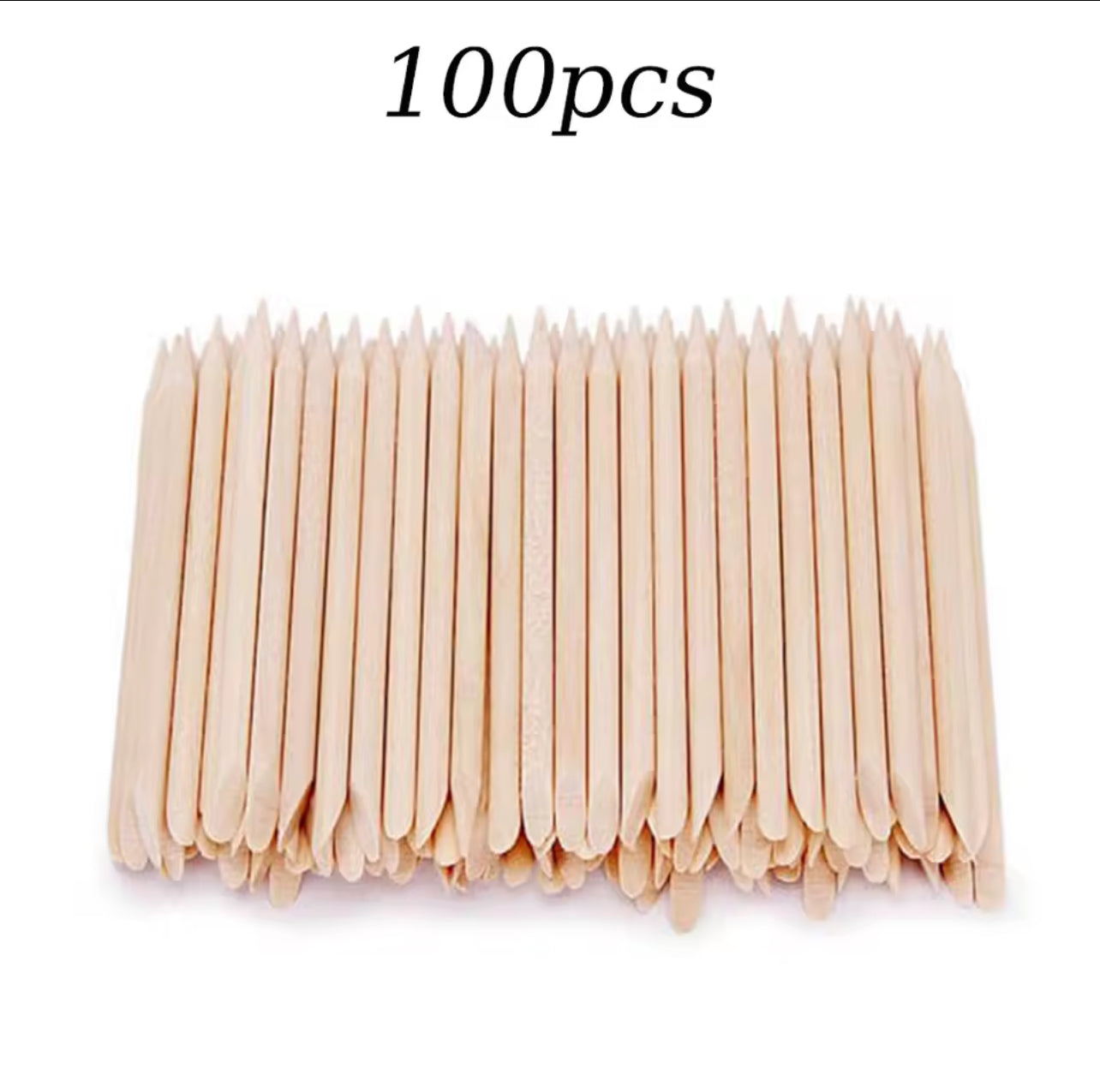 Doppelseitiger Nagelhautschieber Holzstäbchen 100 Stück