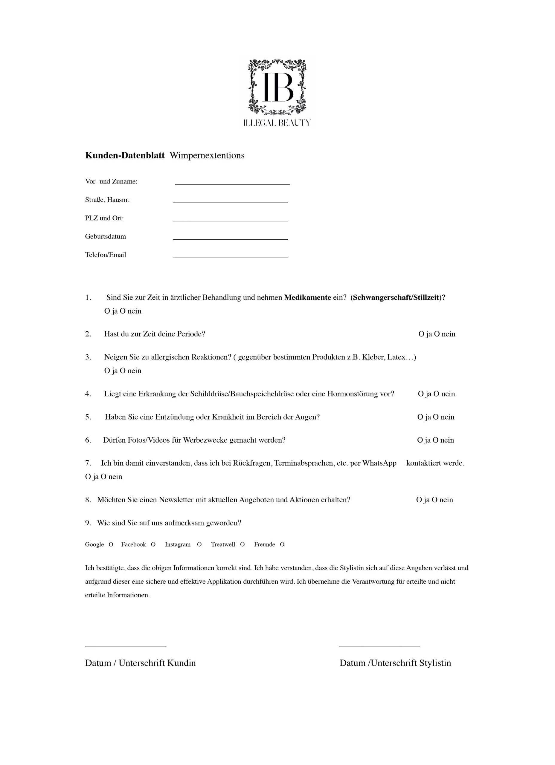 Kundenformular | Wimpernverlängerung 50 Stück - IBLASHES